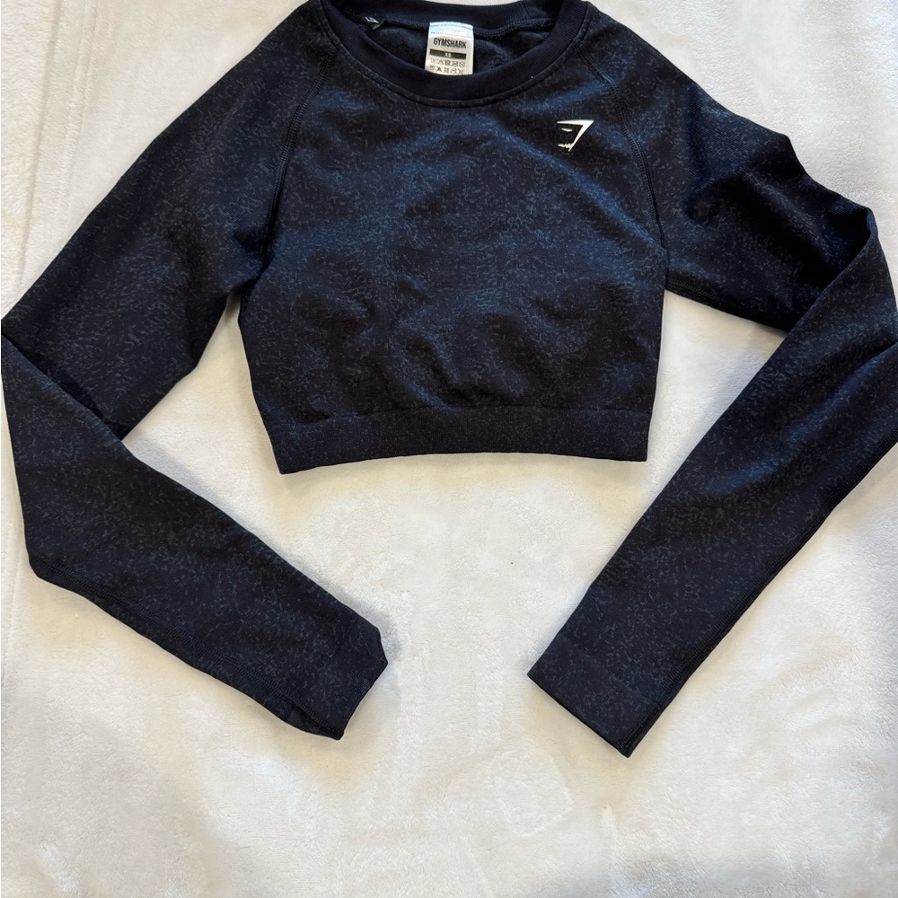 Gymshark Midnight Black Long Sleeve Crop Top